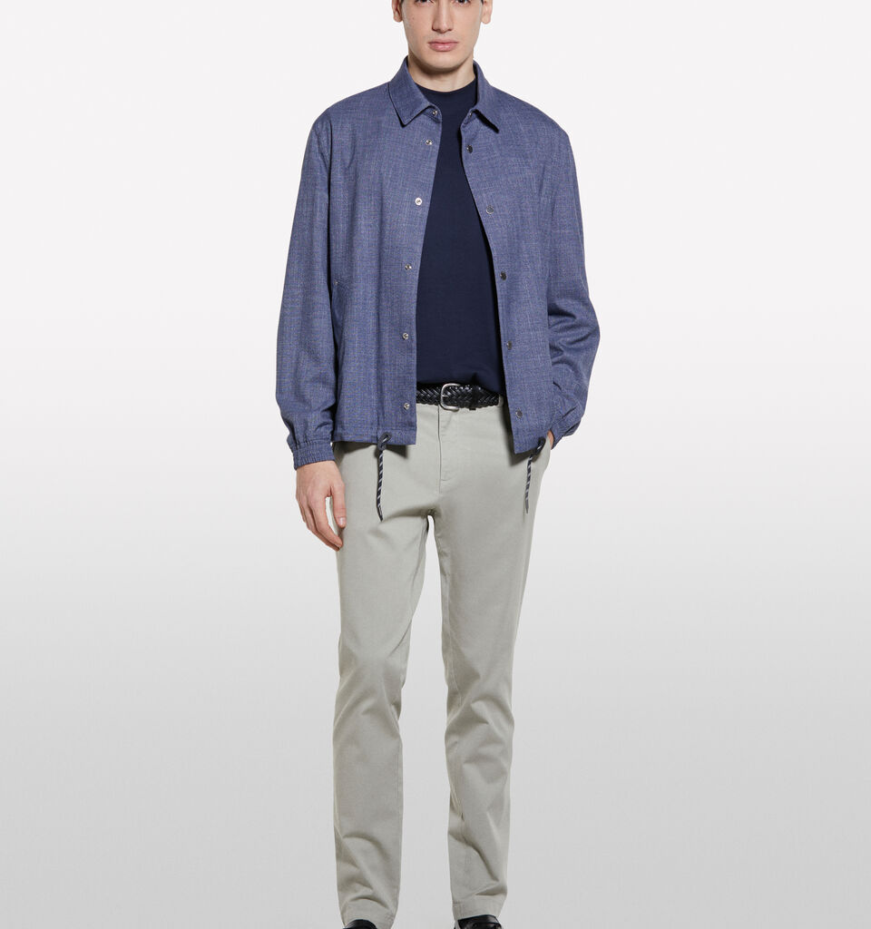 Blue t-shirt with print - men's short sleeve t-shirts - Dark Blue | Sisley image number 1